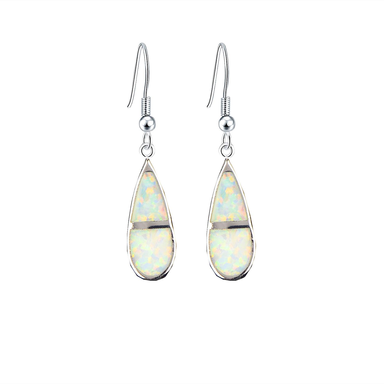 2026 Water Drop Type Stud Earrings Cute Girl Water Drop Type Earrings Fashionable and Trendy Exquisite Inlaid Zircon Jewelry Earrings белый
