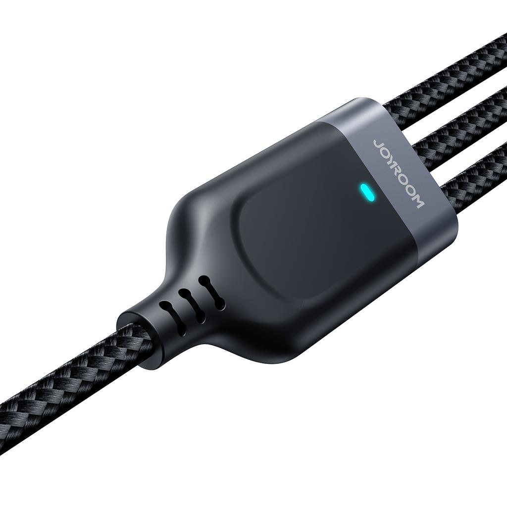 3in1 MultiUse Series USB Cable To Lightning USBC Micro USB 30cm Black