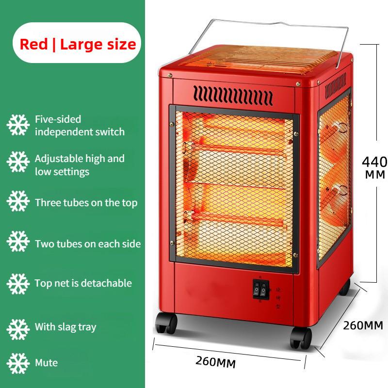 Forno Elettrico Portatile Regolazione Temperatura Tipo Barbecue Riscaldatore a Cinque Lati Sistema di Riscaldamento Domestico Ventilatore Elettrico per Riscaldamento