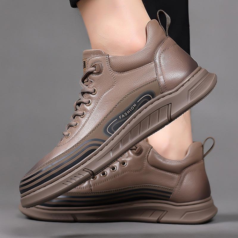 Fashion Fashion High-top Casual Sneakers for Men New Soft-soled Designer Men's Platform Shoes Fashion Cow Leather Sports Zapatos Hombre