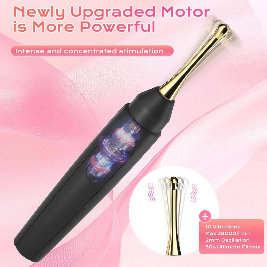 Silicone G-Spot Vibrating Pen Set with Replaceable Head - 10 Frequencies for Female Stimulation.