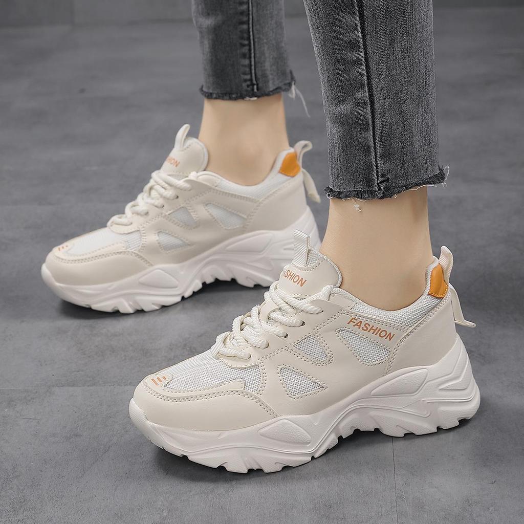Women's 2025 Fashionable Versatile Running Shoes - Thick Sole Casual Sports Sneakers for Spring/Autumn