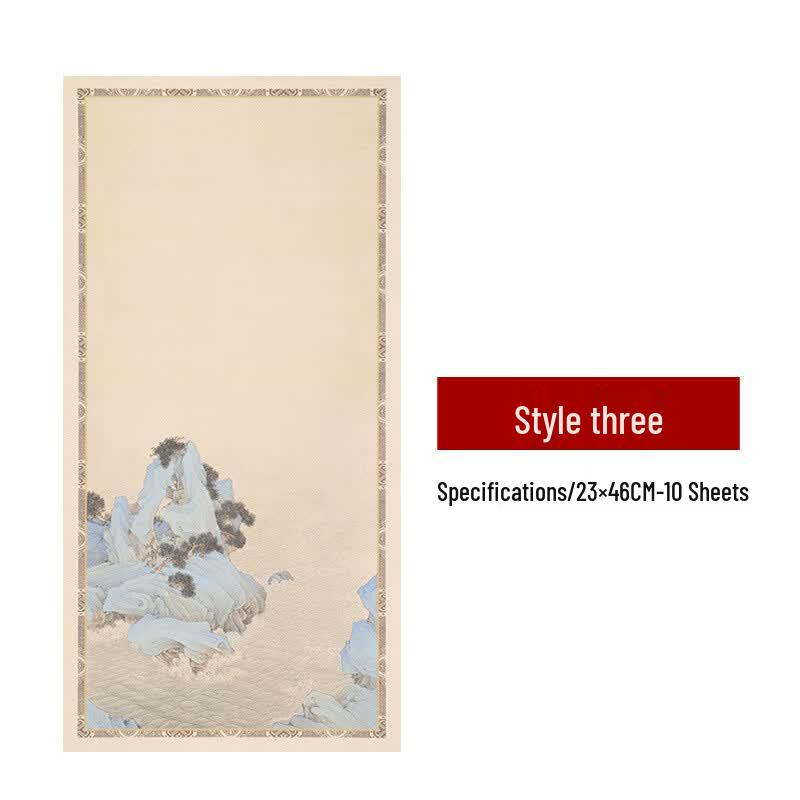 Professional Thickened Landscape Wax-Dyed Half-Raw Xuan Paper