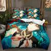 G-Genshin Impact Game Gamer Cartoon Comforter Bedding Set,Duvet Cover Bed Set Quilt Cover Pillowcase,King Queen Size Bedding Set