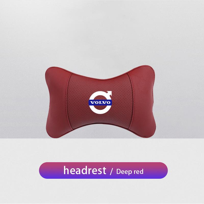 Leather Car Seat Headrest Memory Foam Comfort Neck Pillow Auto Interiors For Volvo Rdesign XC60 XC40 V60 V40 EX30 XC90 S60 V50