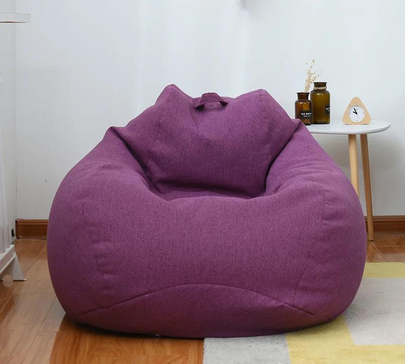 Leinen-Sofahülle ohne Füllung, langer Sitz, Sitzsack, Tatami, Wohnzimmer, Schlafzimmer