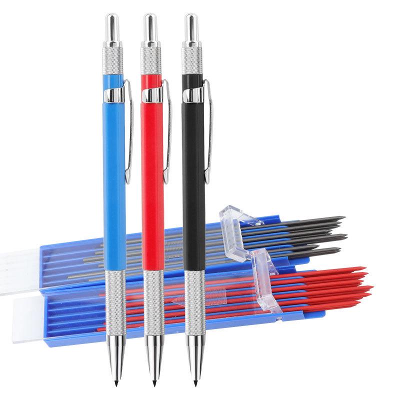 Black Tech Multi-Color 2.0mm Automatic Graphite Pencil with Replaceable Lead - No Sharpening Needed, Ideal for Drawing & Engineering
