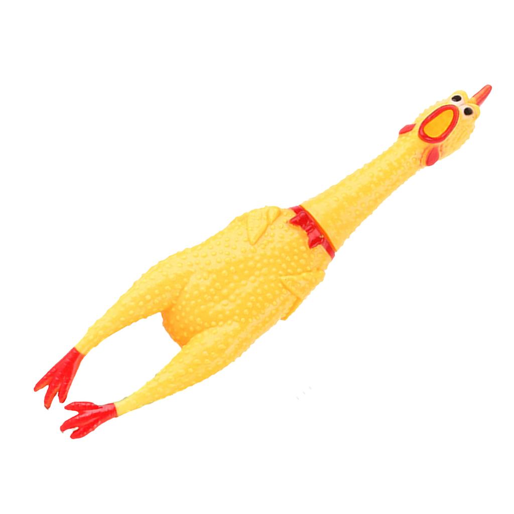 Screaming Chicken Dog Toys Yellow Stress Relief Funny Safety Squaking Chicken Toy for Adults Kids M