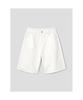 Midi Denim Shorts White