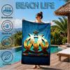 Flame Logo Design Printed Microfiber Beach Towel, Soft And Absorbent, Quick-Dry, Ideal for Summer Travel, Beach Essential, Swimming Pool