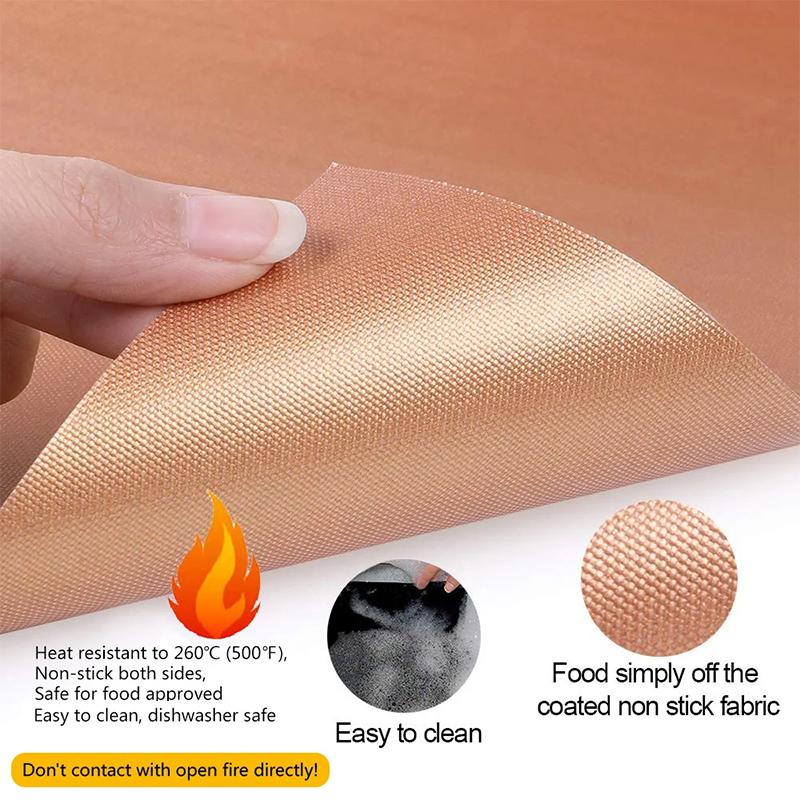5Pcs BBQ Grill Mat Baking Mat Cooking Grilling Sheet Heat Resistance Baking Mats Barbecue Liners Pad Easily Cleaned Kitchen Tool