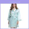 Seiden-Satin-Schlafrobe für Damen, Sommer, Leicht, Kurzer Kimono, Loungewear