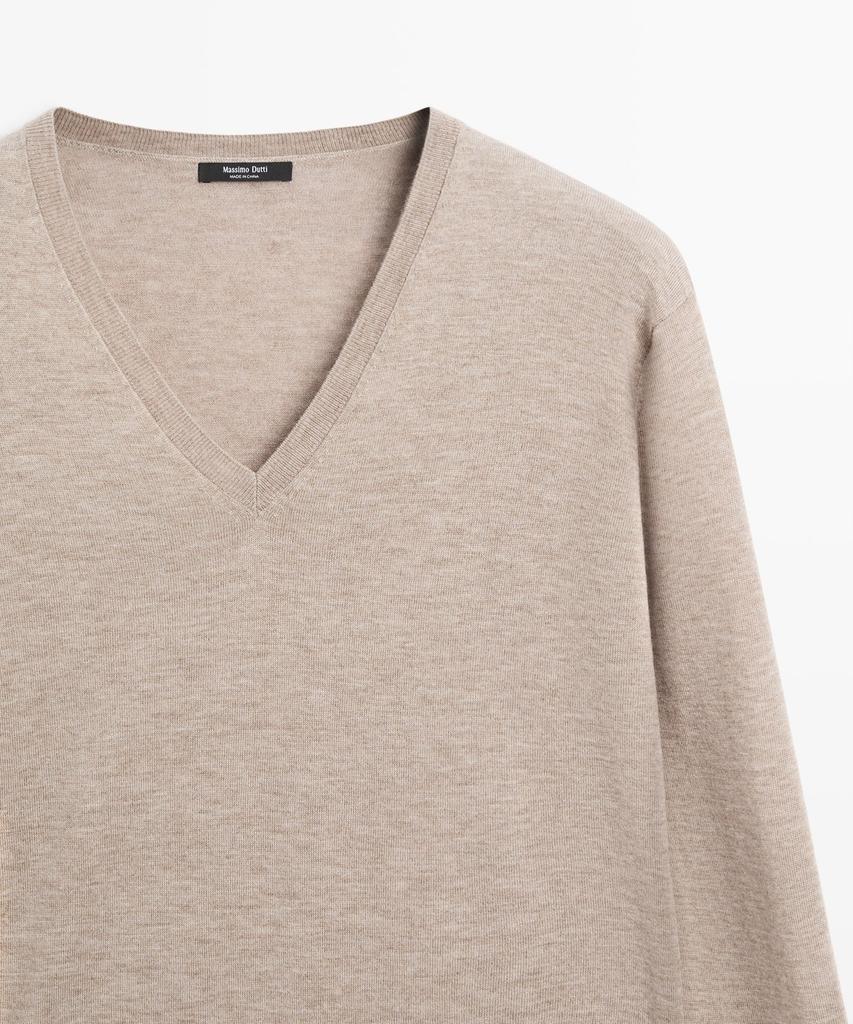 Masimodutti Wool Blend V-Neck Knit
