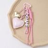 English Letter Heart Leather Rope Keychain Woven Rope Love Rope Bag Charm  Birthday Parties