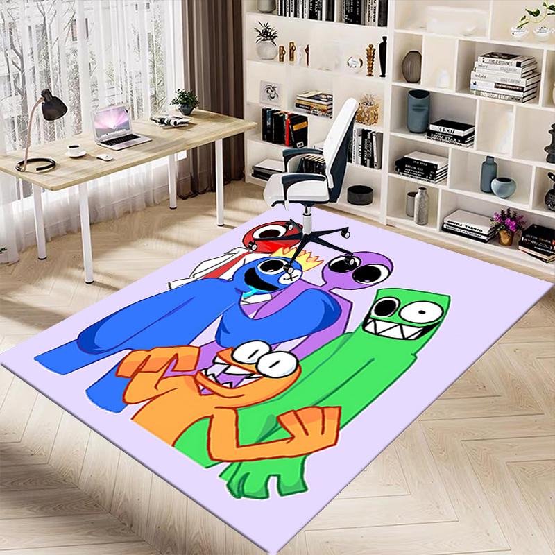 1pc Cartoon Characters Group Carpet for Playroom Bedroom Living Room Sofa Home Decor,kids Game Area Rug Non-slip Floor Mat Y72943