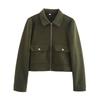 Women's Zipper Jacket Coat New Winter Long Sleeve Pocket Outerwear Coat Short Street Elegant Women's Jacket