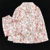 Ice Silk Pajamas Women'S Spring And Summer New Sweet Love Long-Sleeved Simple Wind Loungewear Set Real Shot