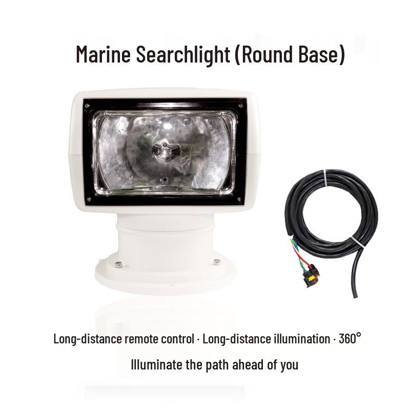 Rotatable Marine Remote Searchlight 12V/24V Xenon Halogen for Yachts & Speedboats - Super Bright Floodlight