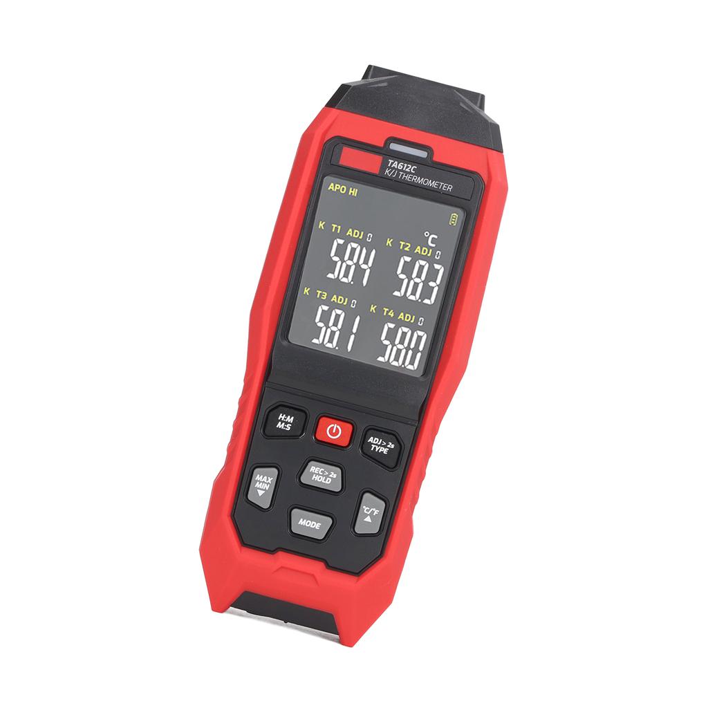 K Type Thermocouple Thermometer 4 Channel Accurate Measurement Digital Contact Thermometer Red
