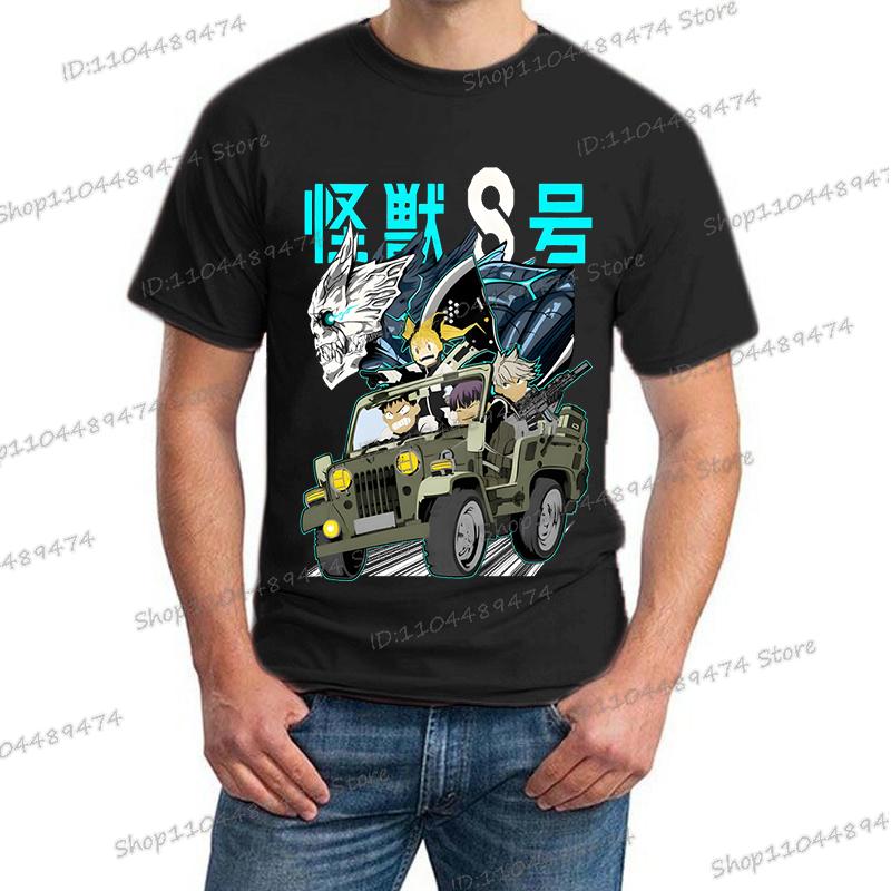 Funny Manga Kaiju No 8 Streetwear Japanese Y2K Anime Men T-shirt Casual Short Sleeve Harajuku Kafka Hibino Men's Clothing Tops