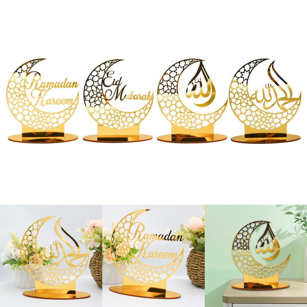 Eid Decorations Plaque Ornament Eid Mubarak Ornament Craft Decoration for Islamic Decor