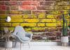 Wallpaper Old Coloured Brick Wall