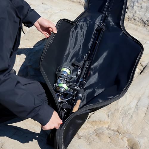 [DRESS] Soft Rod Case, Up to 180cm, Washable, Stores Fishing Rods with Reels Attached, Rod Holder, Rod Tackle Case, Storage, Fishing Bag