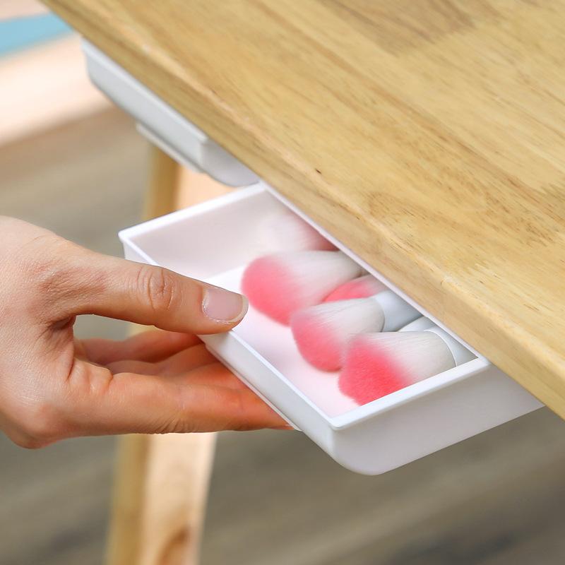 Self-Adhesive Hidden Storage Box Under the Table Organizer Under Desk Drawer Box Stationery Storage Back To School Supplies