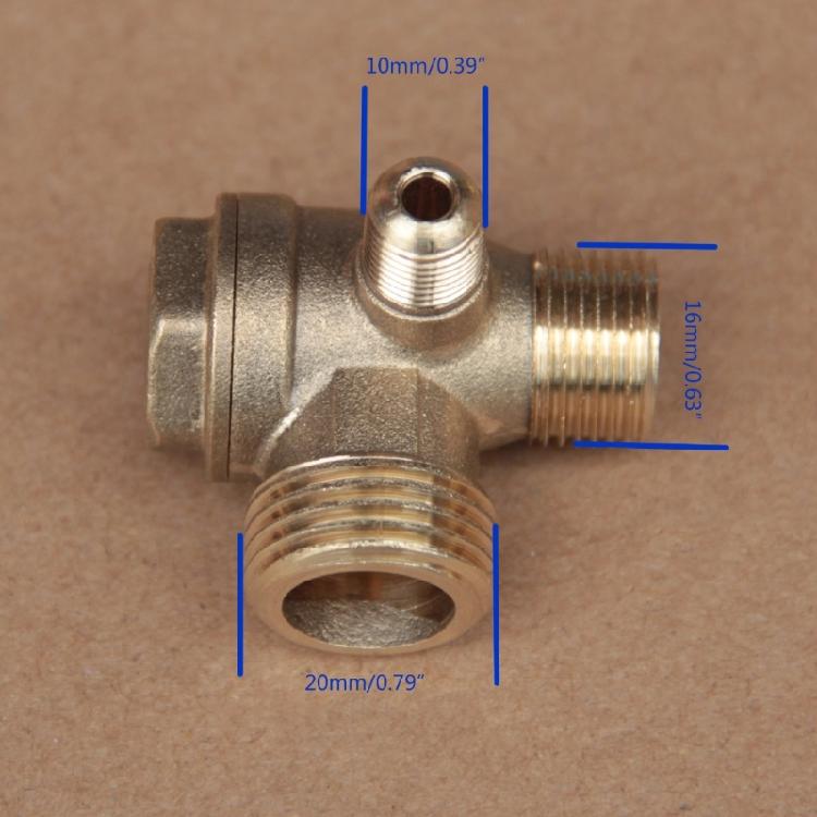 Air Compressor Unidirectional 3-Way Workshop Fittings Check Valve Connector Tool