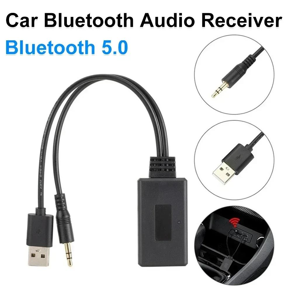 Universal Car 5.0 Bluetooth Audio Receiver USB 3.5Mm Wireless Bluetooth Music Player Audio Cable Adapter For Any Vehicle