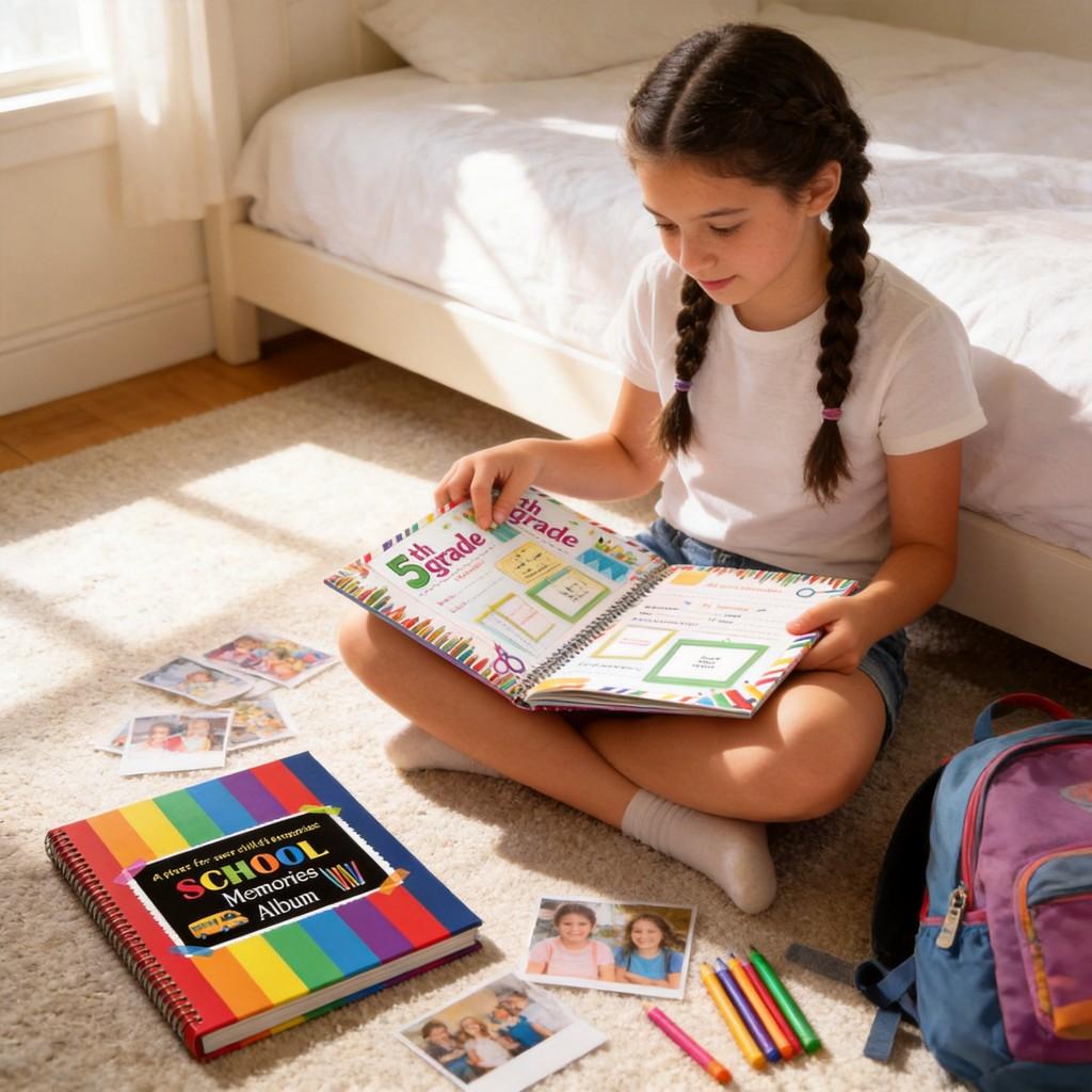 Schul-Erinnerungsbuch mit Kunstfell-Einband für den Abschluss und als Geschenk