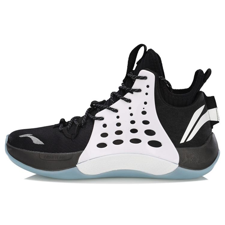 

new LiNing SONIC 7 Durable Breathable Mid Top Basketball Shoes Black White 43.5