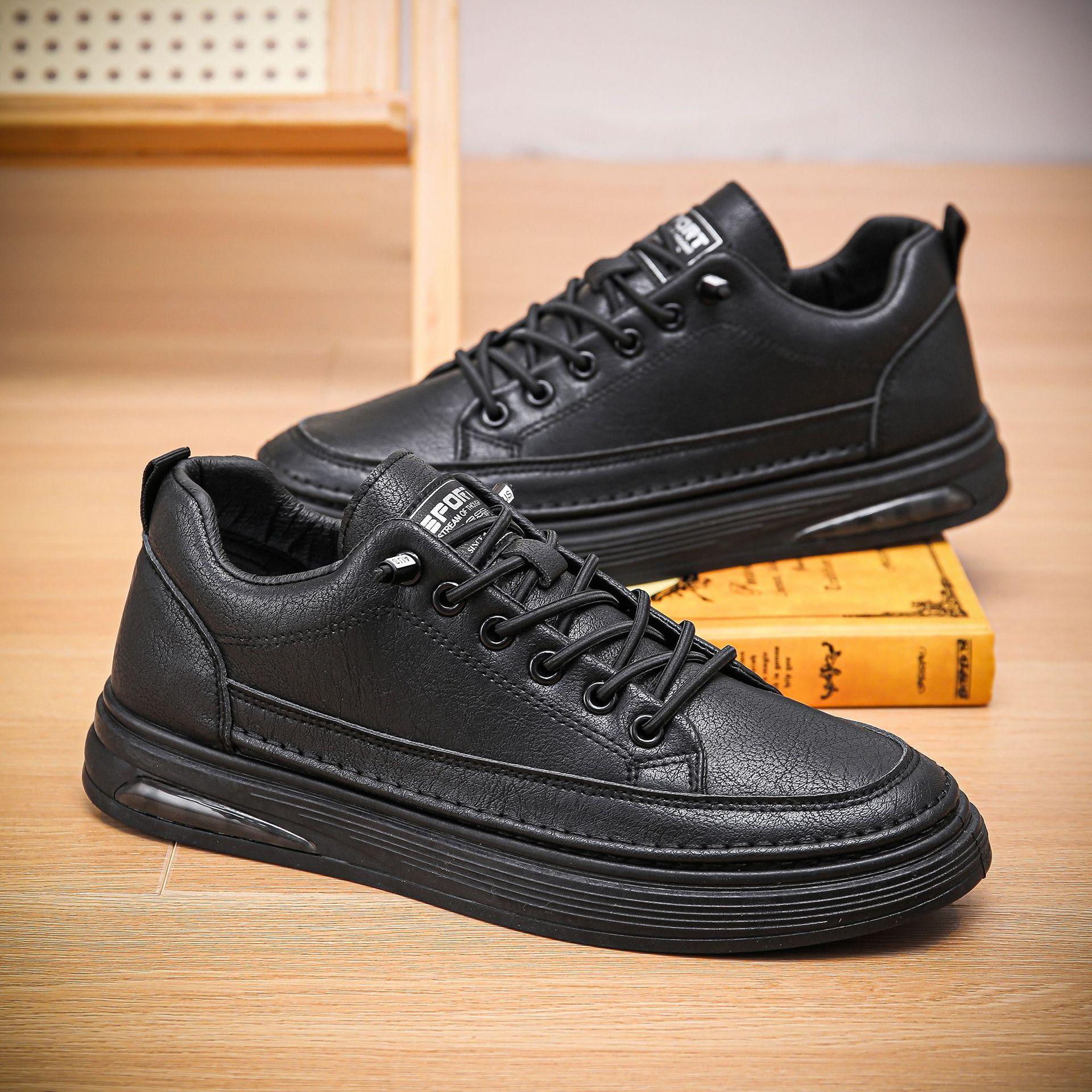 

2025 весна новая мягкая кожа тренд однопедальной оснастки универсальная мягкая подошва удобная и легкая мужская повседневная мужская обувь для скейтборда 39