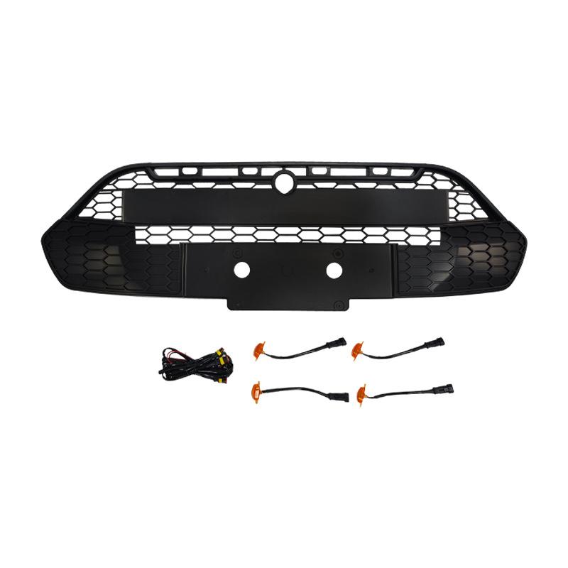 

For Ford Transit Custom 2012-2018 Pre-FaceLift Model High Quality ABS Car Front Bumper Grille Glossy Black With 4/Pcs LED Lamp