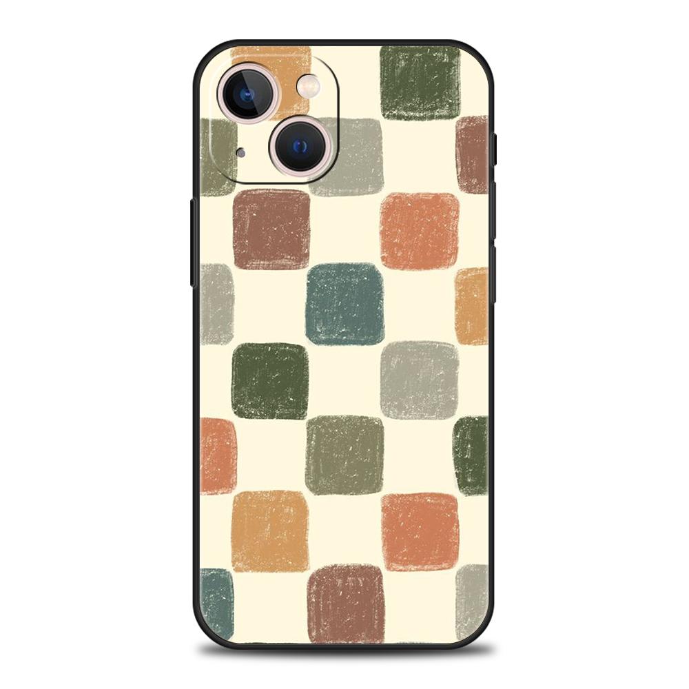 Luxury Soft Phone Case For iPhone 17 Air 16E 16 11 15 14 Pro MAX 12 13 7 8 Plus X XR XS SE 2022 Cover Checkerboard chess board