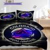 Set Copripiumino Trapuntato con Fantasia Colorado Avalanche Federa Decorazione per la Casa Regalo di Compleanno (1 * copripiumino + 2 * federa, senza nucleo)