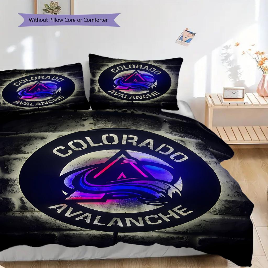 Set Copripiumino Trapuntato con Fantasia Colorado Avalanche Federa Decorazione per la Casa Regalo di Compleanno (1 * copripiumino + 2 * federa, senza nucleo)