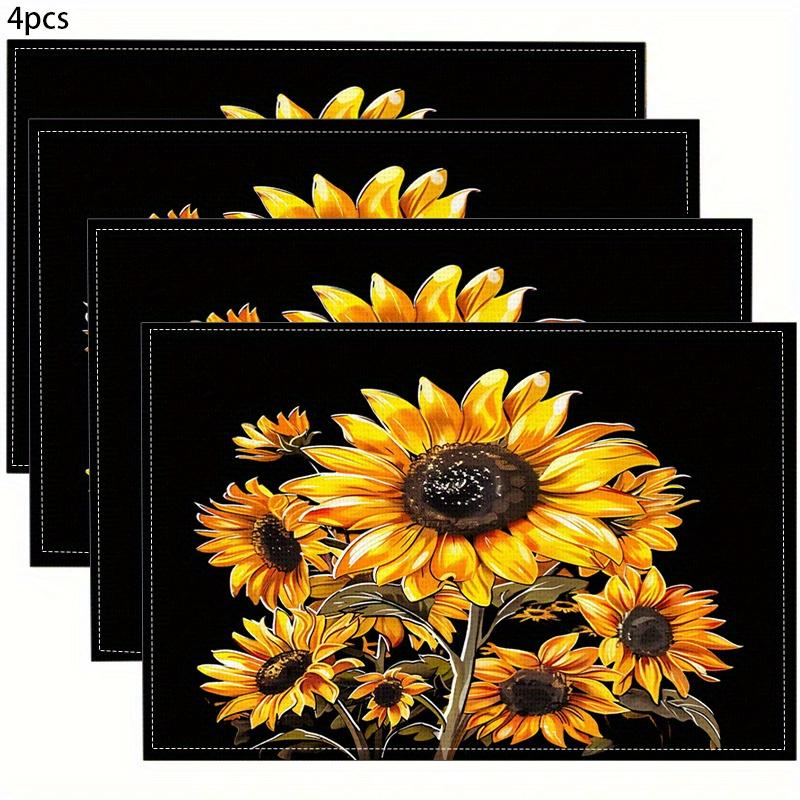 1PC Sunflower Printed Placemats, Perfect for Protecting Your Table, Ideal for Home Kitchen Use And Festive Party Decorations