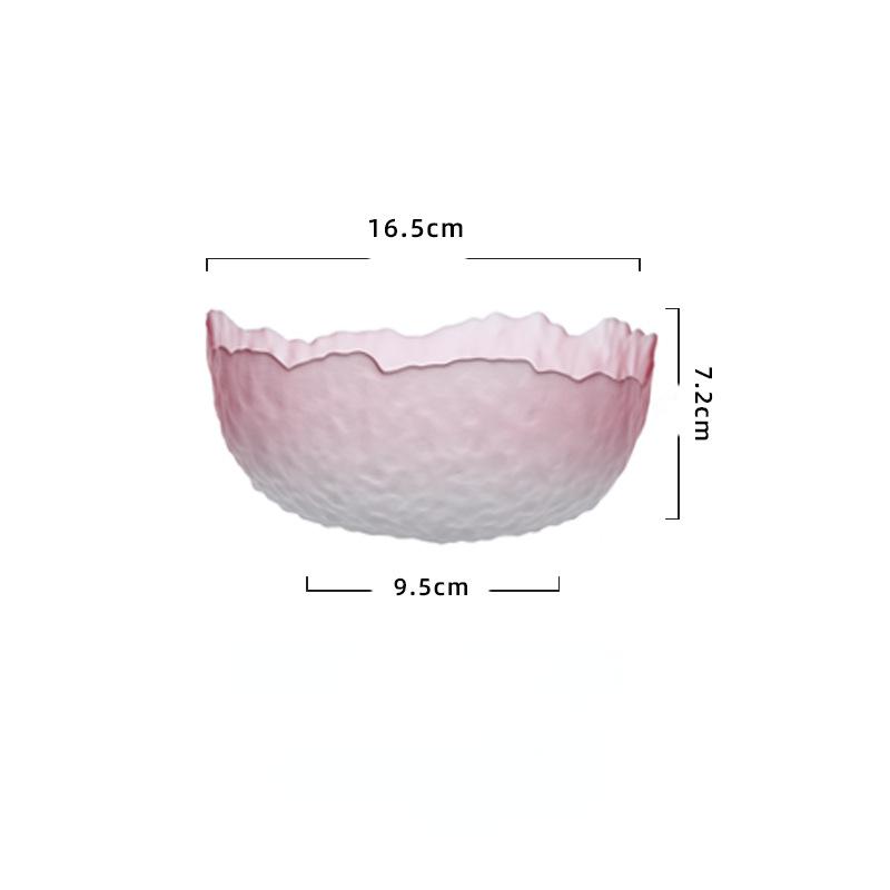 Transparent Tempered Galss Bowl Set Tableware Gradient Color Fruit Salad Dessert Bowl Home Living Room Breakfast Bowl