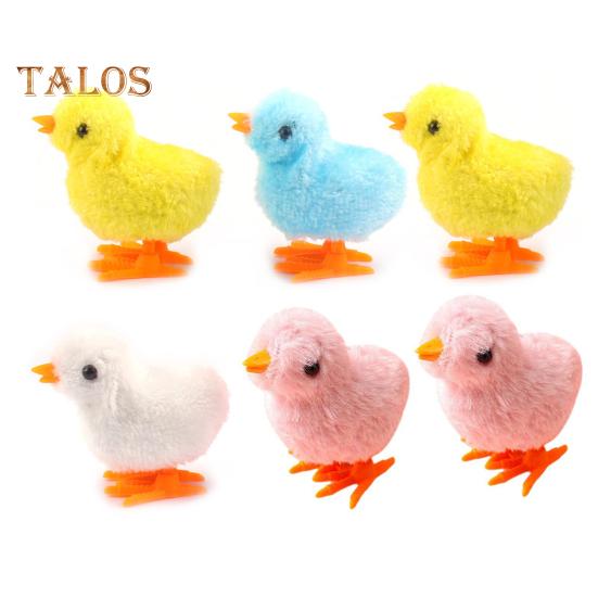 

6 шт. заводных игрушек плюшевые цыплята заводные игрушки реалистичный внешний вид имитация цыплят фигурки пушистые цыплята игрушки