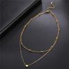 Xiaomi Skyrim Tiny Heart Choker Necklaces Stainless Steel Double Layered Beads Chain Necklace Women Aesthetic Jewelry Mother Day Gift