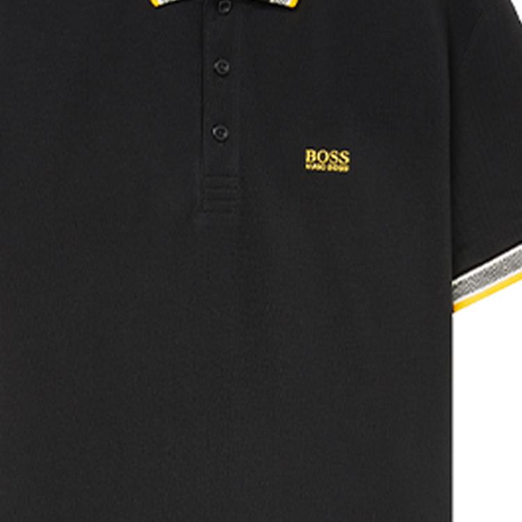HUGO BOSS Polo Shirts Men's Black Polo Collar Moderate Straight Fit 50398302-016