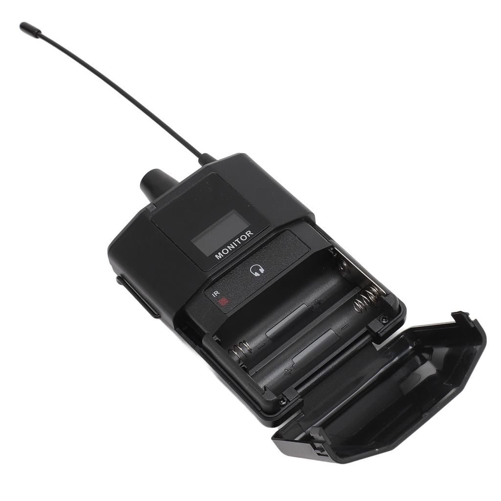 Wireless Bodypack Receiver Professional 530‑580Mhz High Sensitivity Wireless Monitoring System Receiver with Headphones