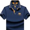 STORN Taglie Forti 5XL Cotone Manica Corta Business Casual T-shirt da Uomo Ricamo Uomo Tee