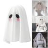 White Phantom Hooded Scarf For Horror Cosplay Stretchy Polyester Fabric Head Cover Ideal For Haunted House Event