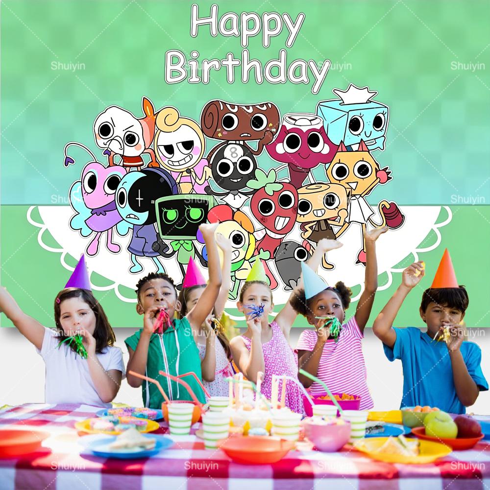 Cartoon DAndy World Backdrop Kids Birthday Decorations Party Supplies Baby Shower Banner Photo Shoot Props Boy Girls Favor Gifts