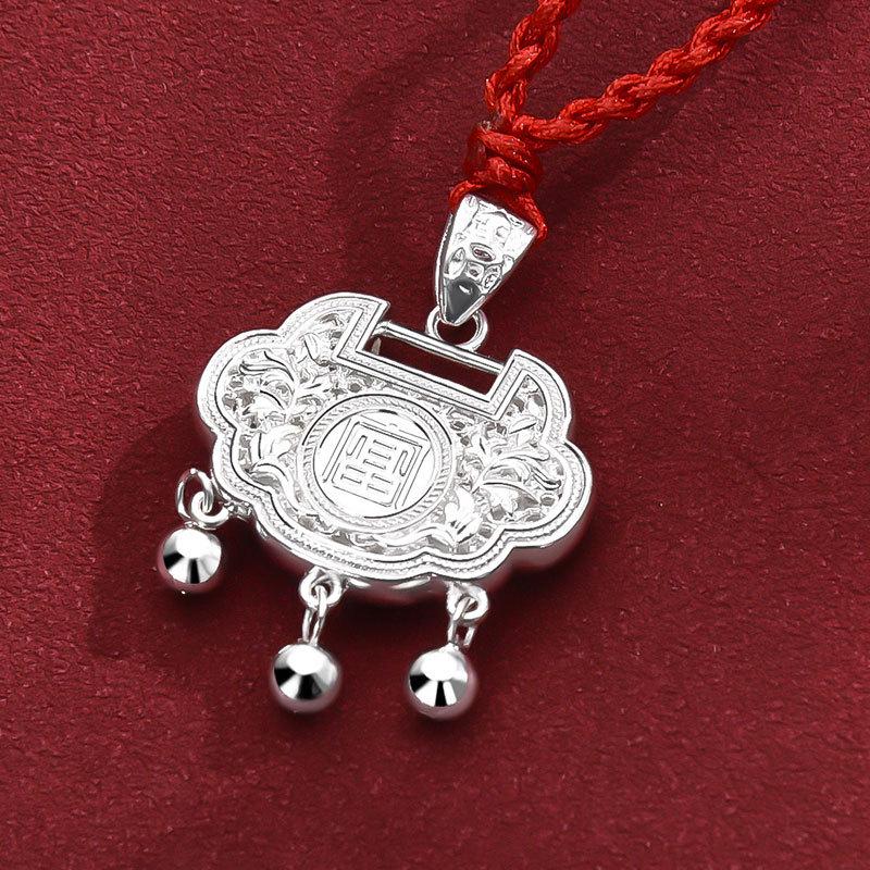 990 Sterling Silver Lucky Lock Pendant Necklace for Girls - Elegant, Durable, and Perfect Birthday Gift