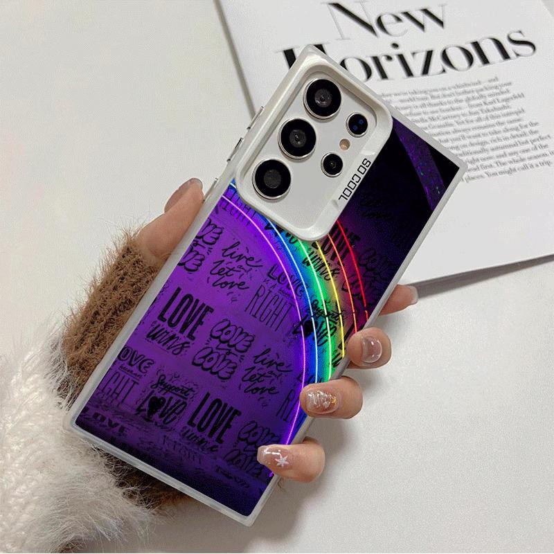 

LGBT Rainbow Love Is Love Soft Phone Case for Samsung Galaxy S24 S25 FE S26 Edge S23 Ultra S22 Plus S21 + Shockproof Cover Back Samsung S23 Ultra