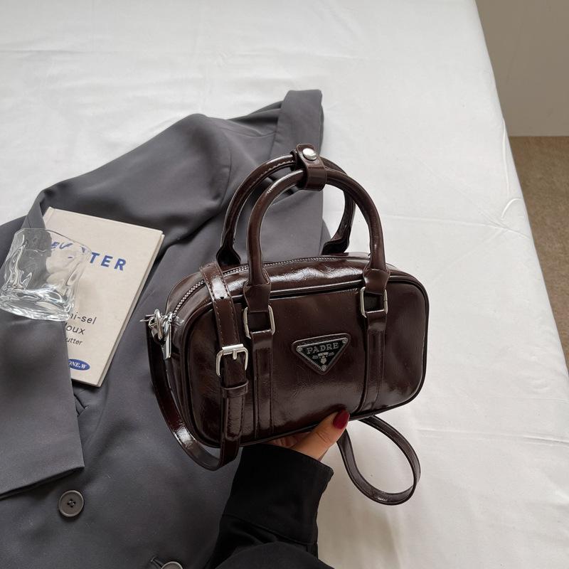 

Retro handbag bag women s fashion new versatile bowling pillow bag popular shoulder messenger bag women s bag 20*8*12 темно-коричневого