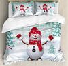 Ensemble de housse de couette de Noël enneigé, Ensemble de literie décoratif 3 pièces avec 2 taies d'oreiller, Collection de literie taille Simple King Queen Twin
